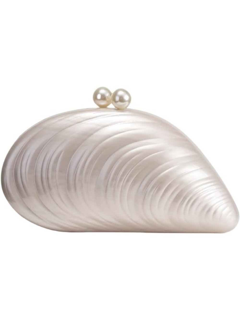 Glitter Marble Seashell Chain Shoulder Bag - Acrylic Evening Clutch for Weddings